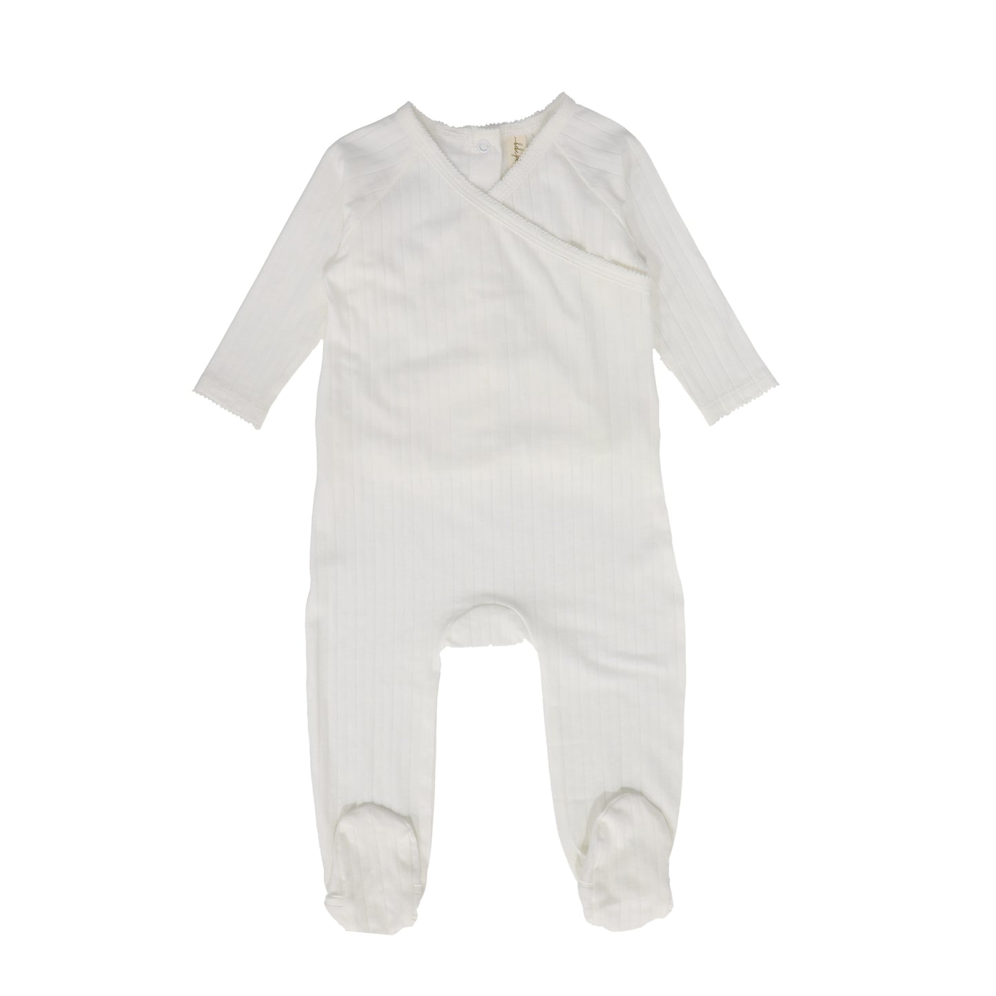 BEBE JOLEE WHITE SCALLOP TRIM RIBBED FOOTIE [Final Sale]