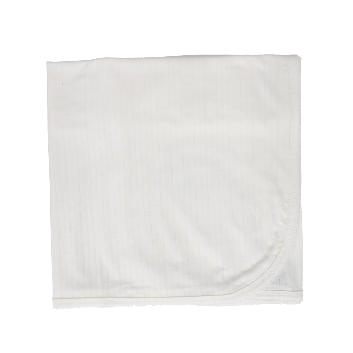 BEBE JOLEE WHITE SCALLOP TRIM RIBBED BLANKET [FINAL SALE]