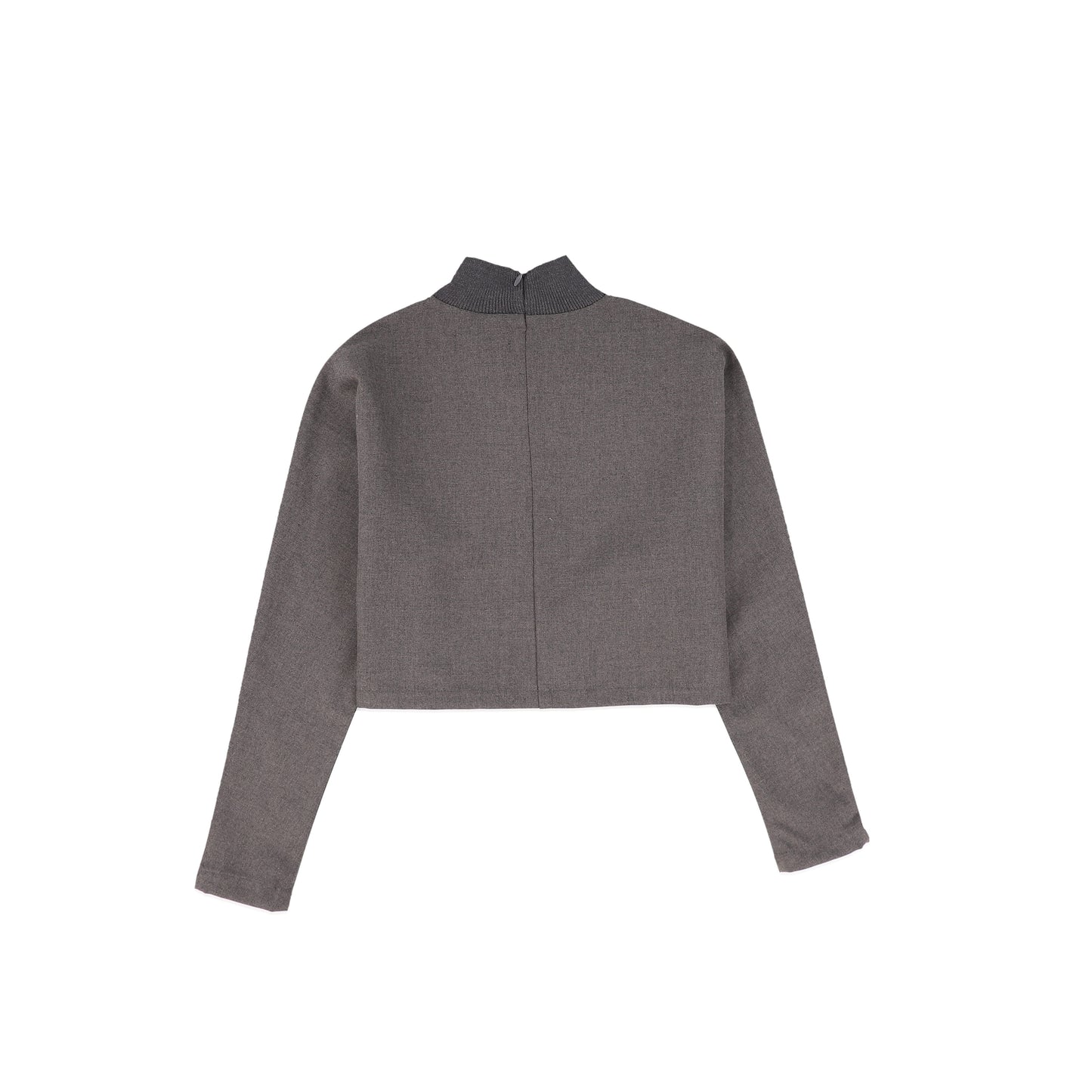 BACE COLLECTION CHARCOAL CROPPED PULLOVER SWEATER