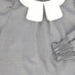 BACE COLLECTION GREY FRONT PLEAT PETER PAN COLLAR DRESS [FINAL SALE]