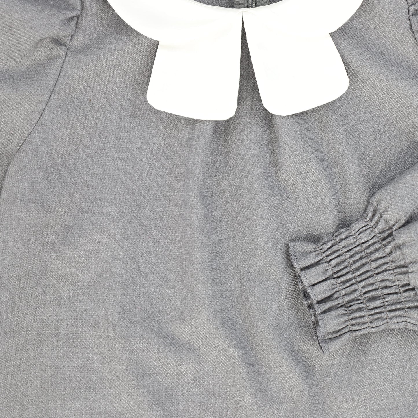 BACE COLLECTION GREY FRONT PLEAT PETER PAN COLLAR DRESS [FINAL SALE]