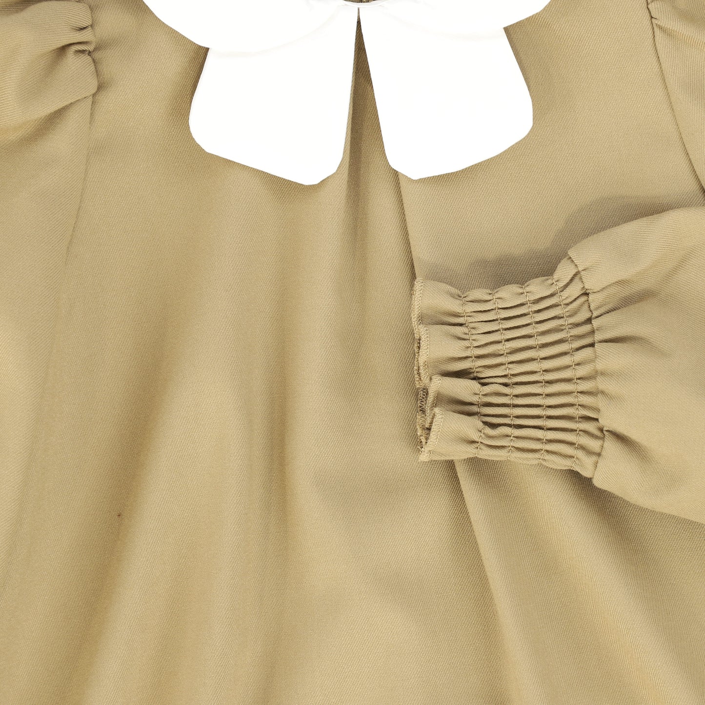 Bace Collection Tan Front Pleat Peter Pan Collar Dress [FINAL SALE]