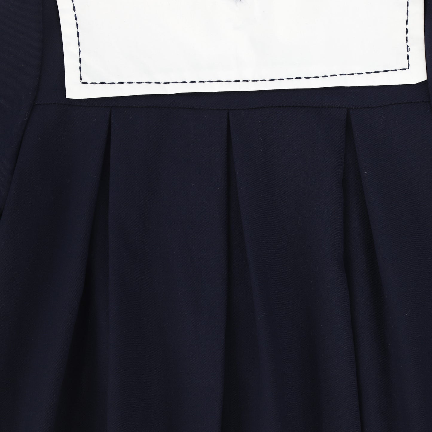 Bace Collection Navy Bib Collar Pleated Dress