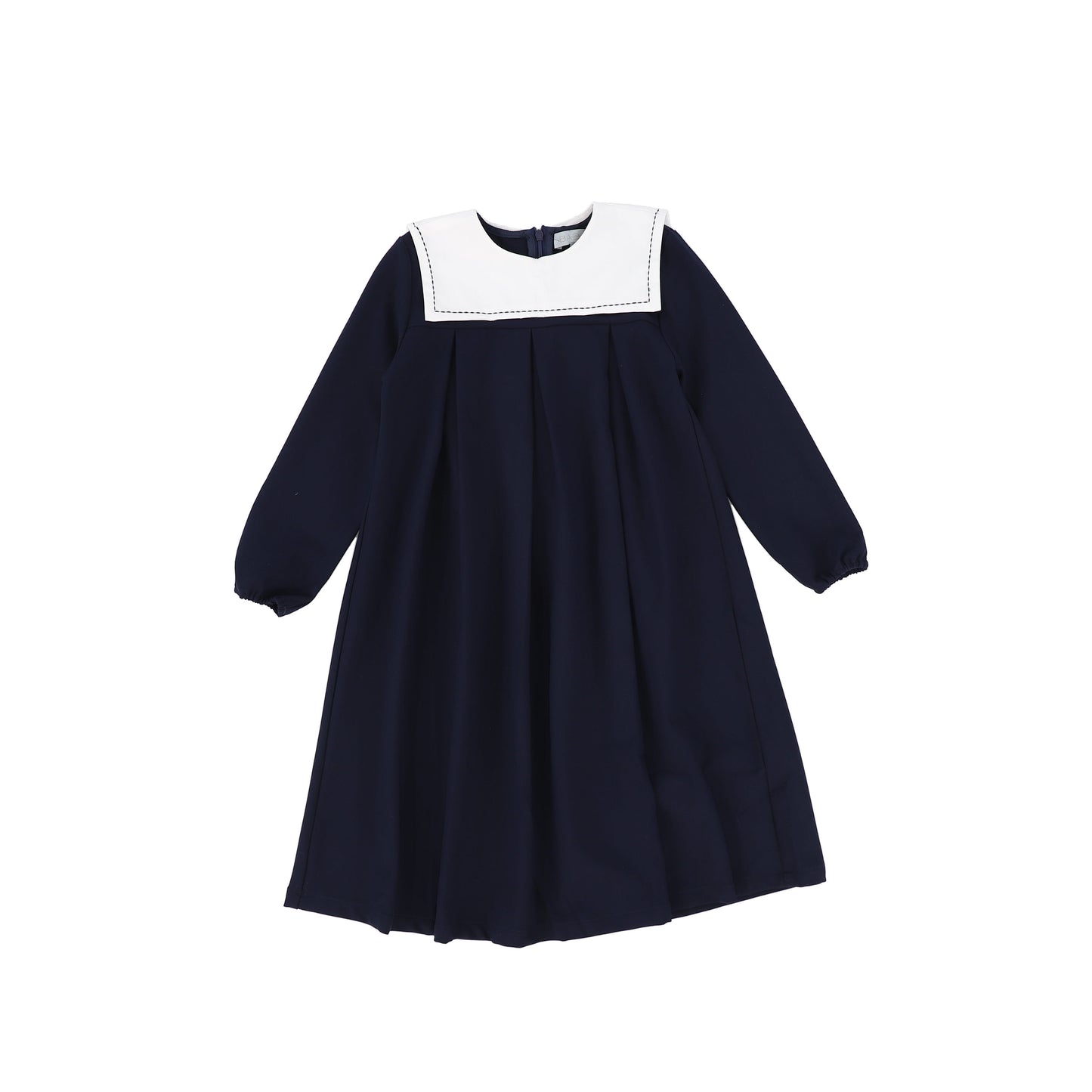 Bace Collection Navy Bib Collar Pleated Dress [FINAL SALE]