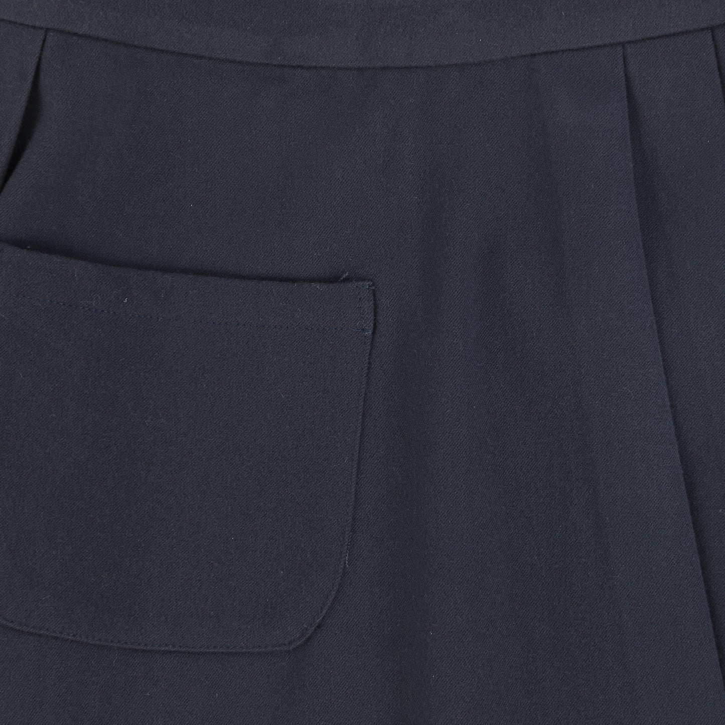 Valentina Navy Flannel Pleated Midi Skirt [FINAL SALE]