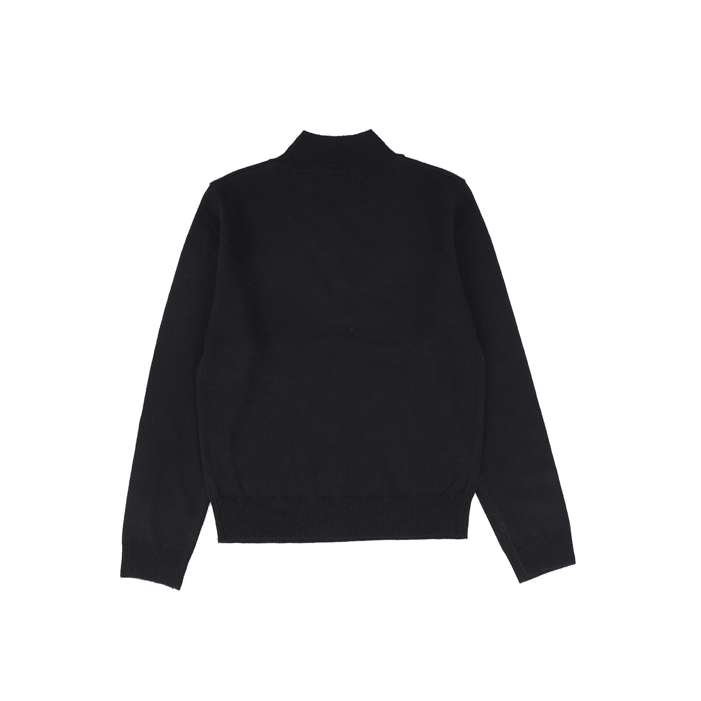 Le Bourdon Black Silk Knit Mock Neck Sweater