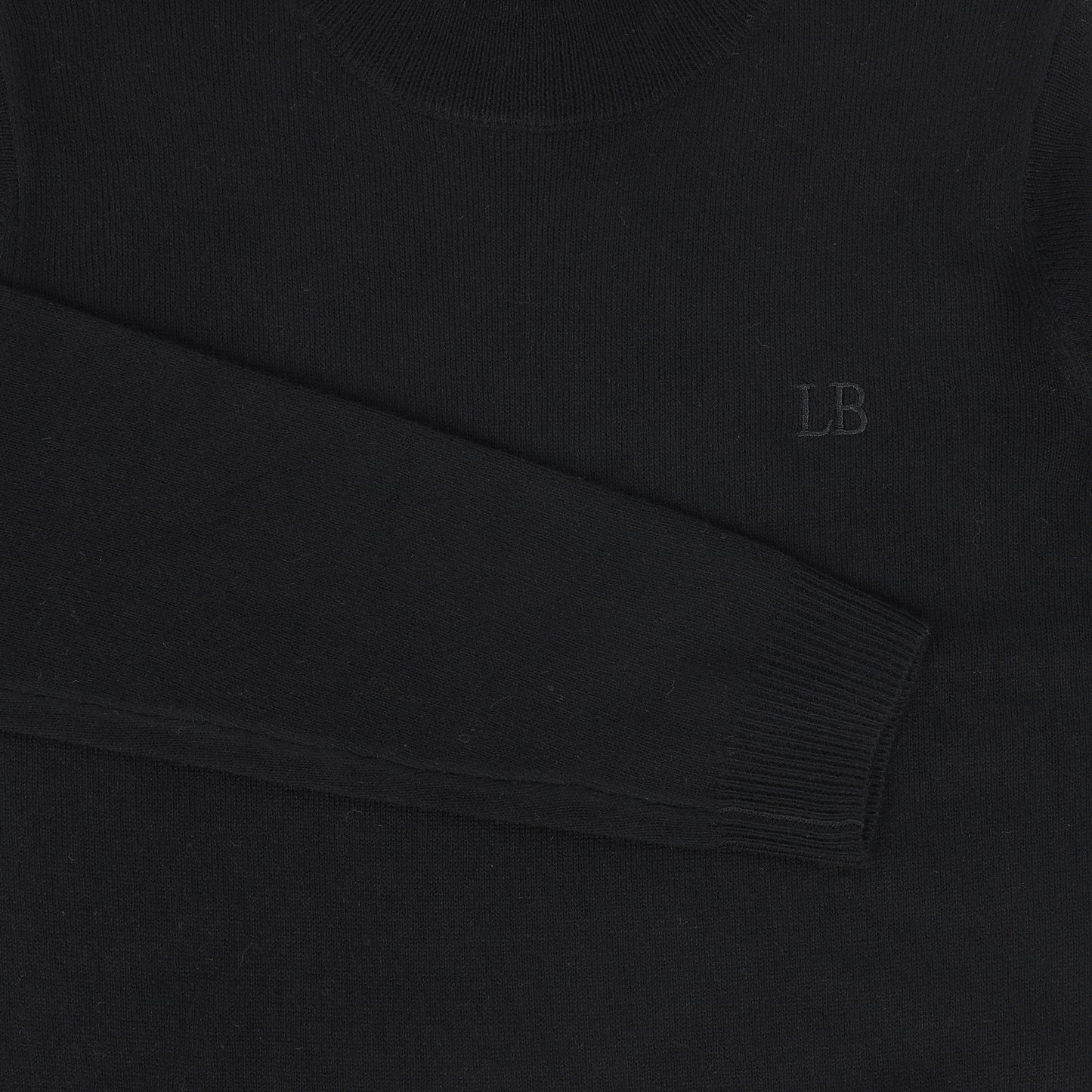 Le Bourdon Black Silk Knit Mock Neck Sweater