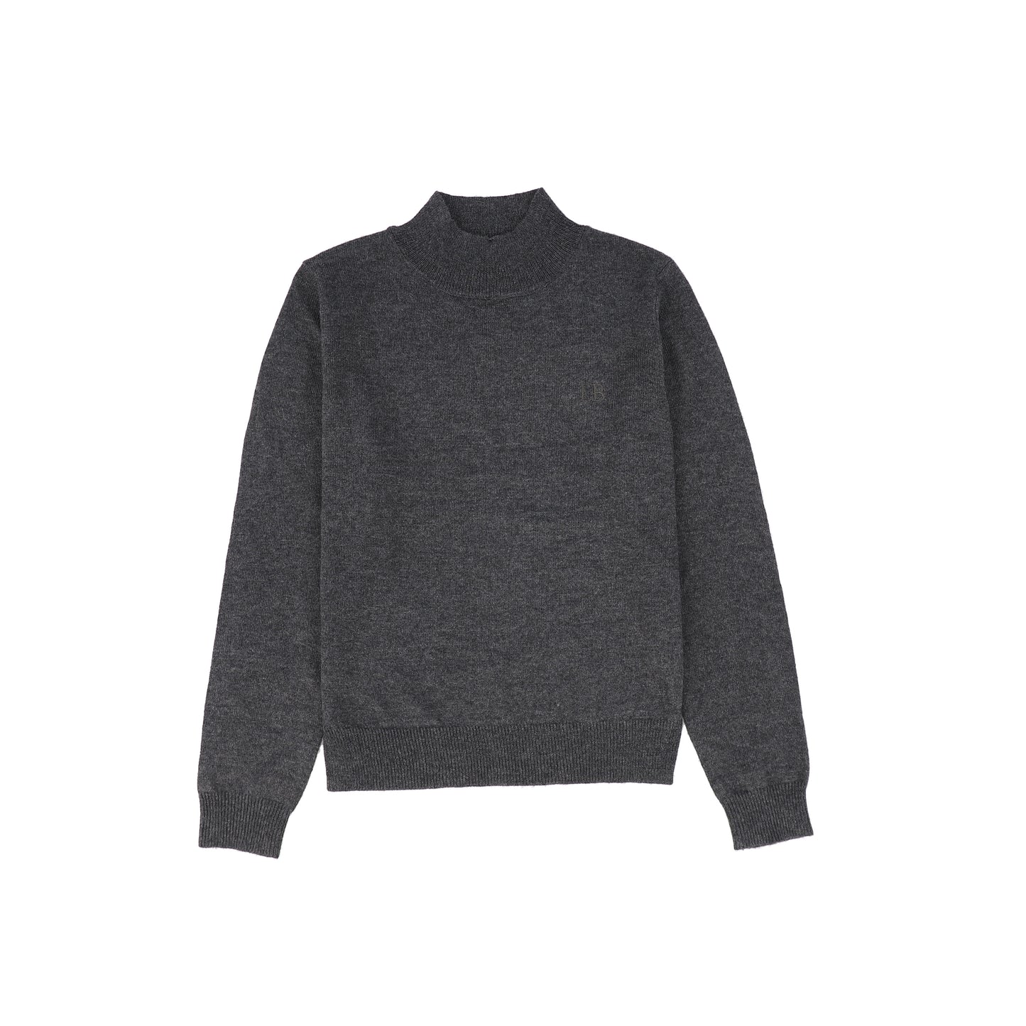 LE BOURDON CHARCOAL SILK KNIT MOCK NECK SWEATER [FINAL SALE]