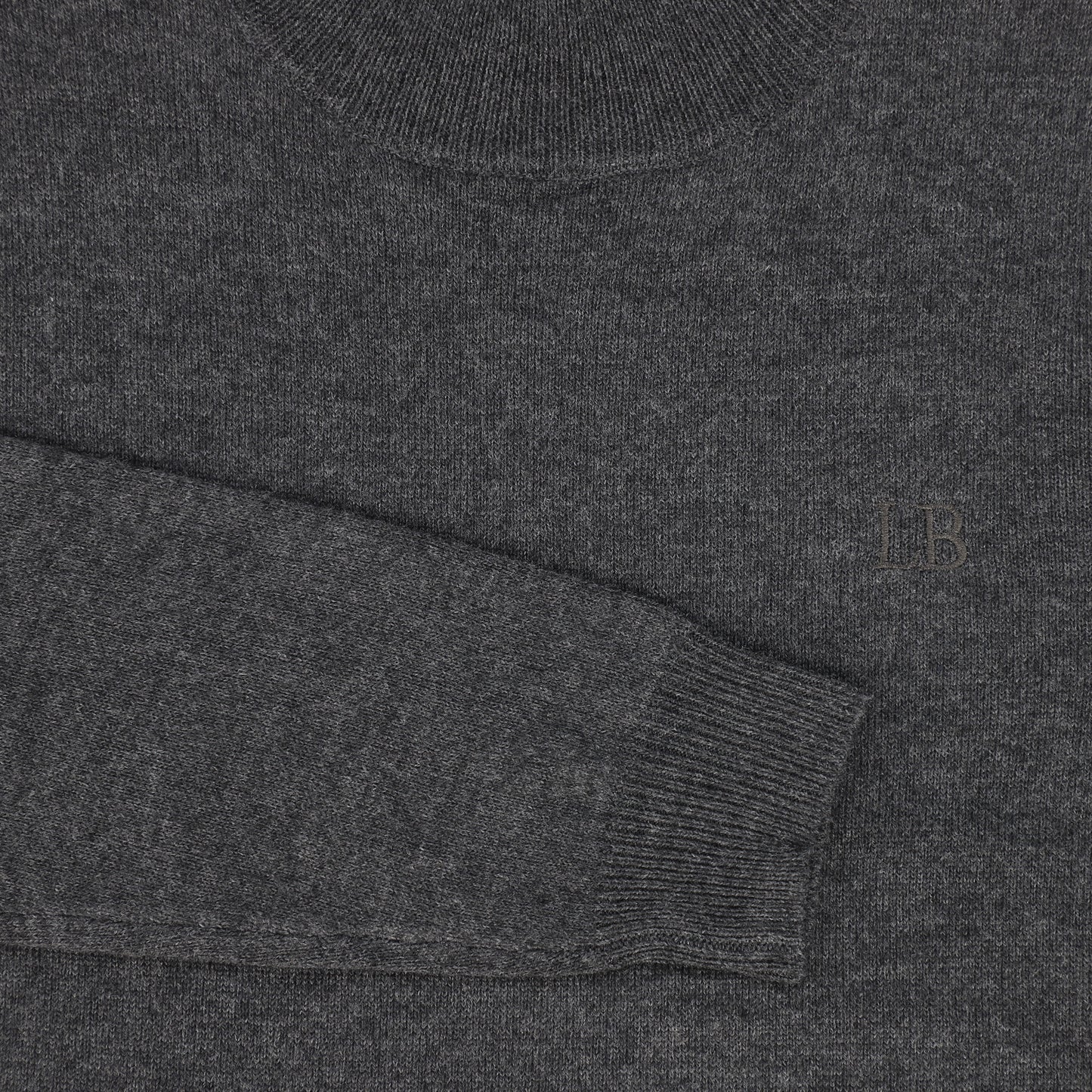 LE BOURDON CHARCOAL SILK KNIT MOCK NECK SWEATER [FINAL SALE]