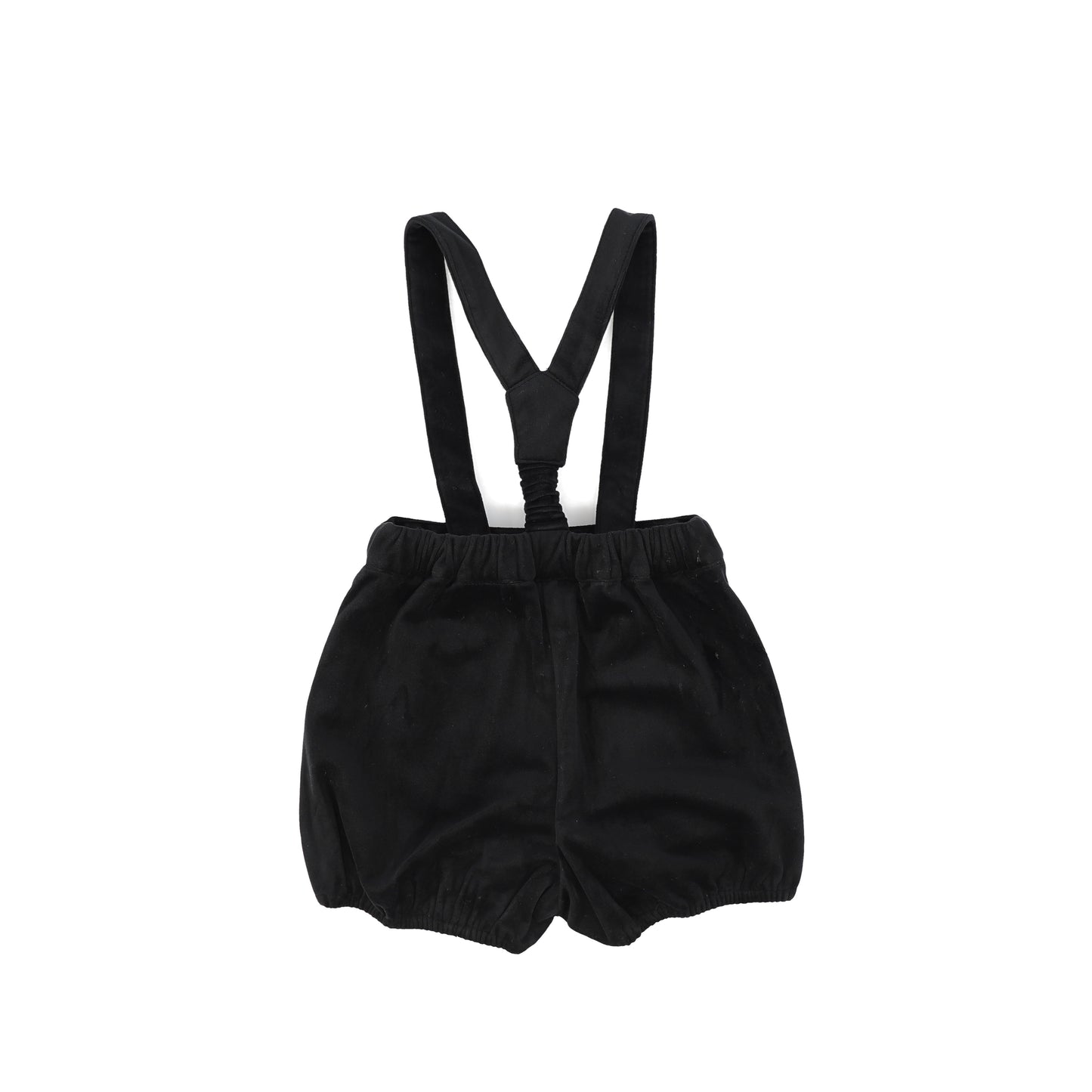 Le Bourdon Black Velvet Suspender Bubble Shorts