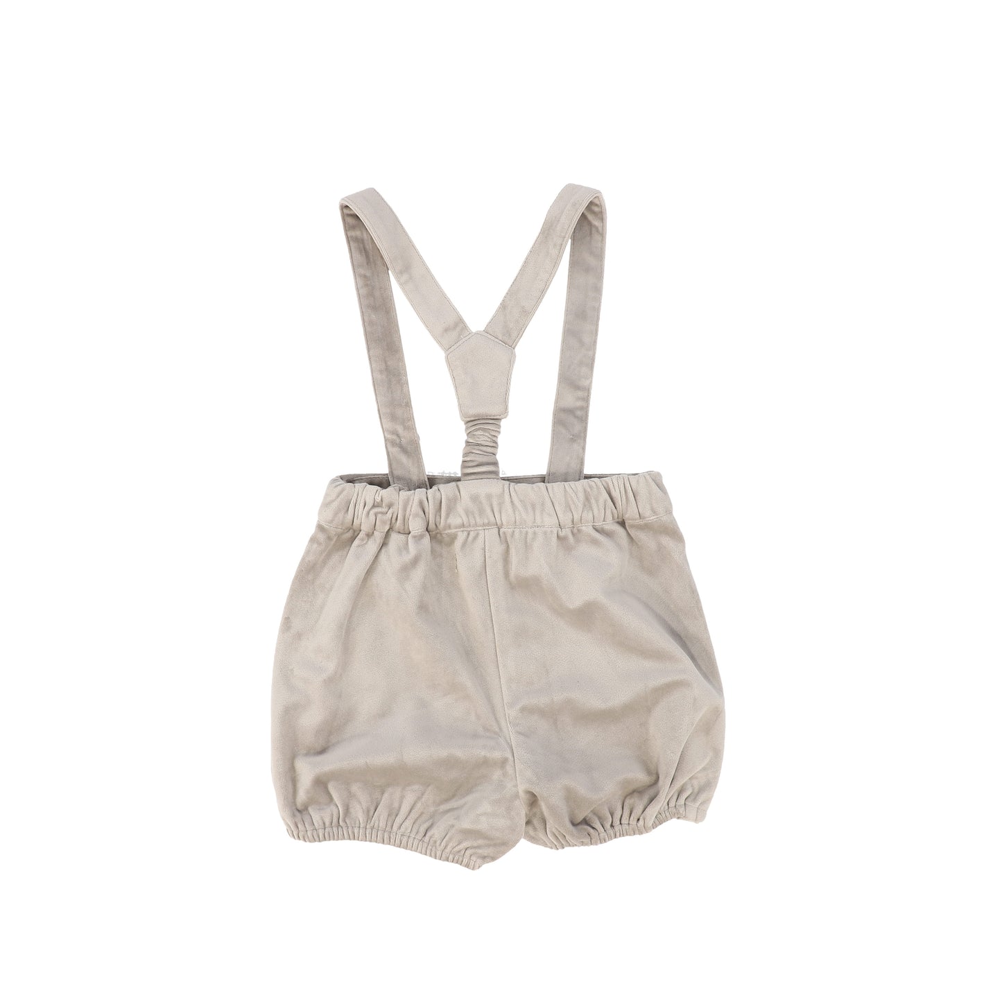 LE BOURDON LIGHT GREY VELVET BUBBLE SUSPENDER SHORT [FINAL SALE]