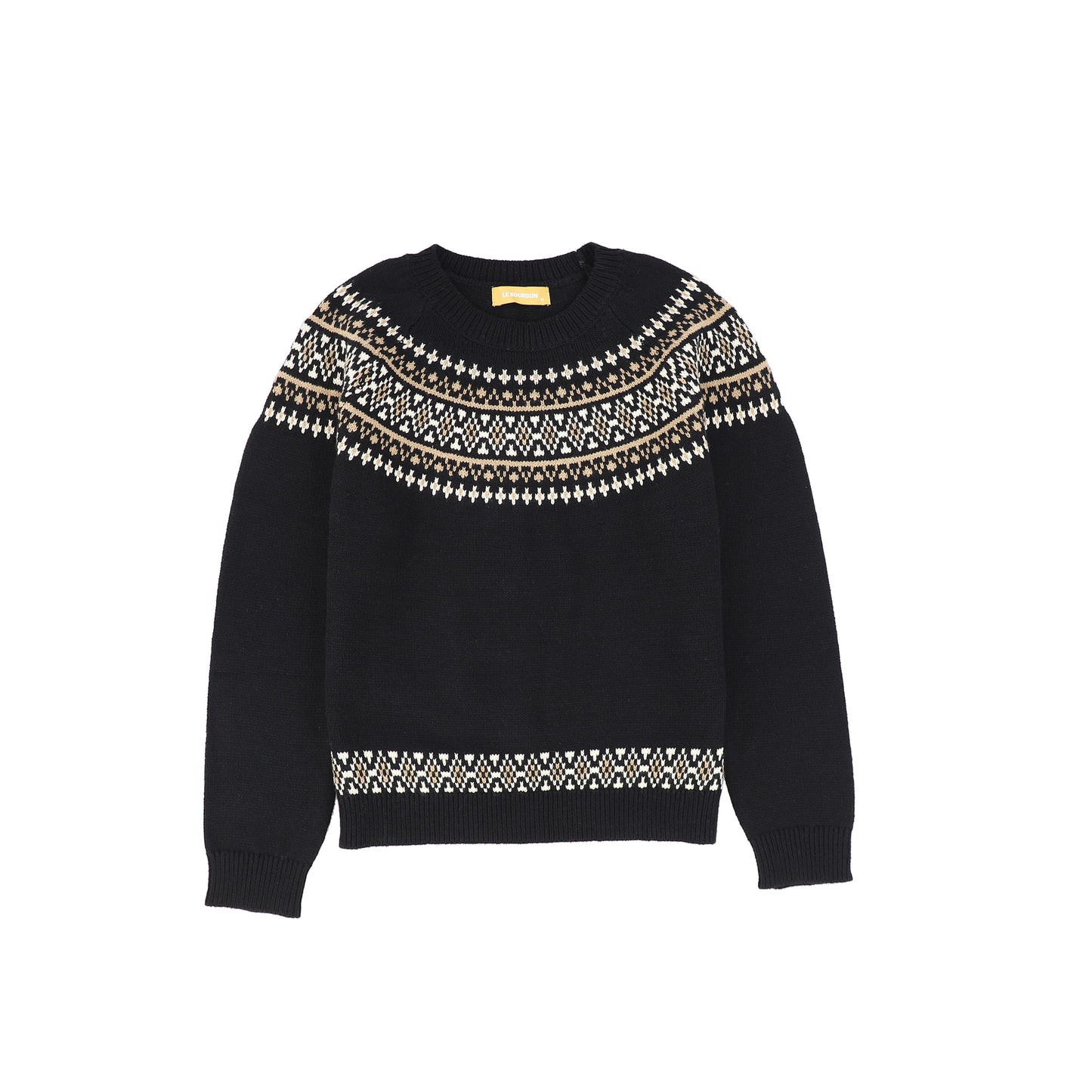 Le Bourdon Black/Ivory Fairisle Sweater