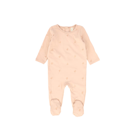 Bebe Jolee Peach Embroidered Butterfly Footie [FINAL SALE]