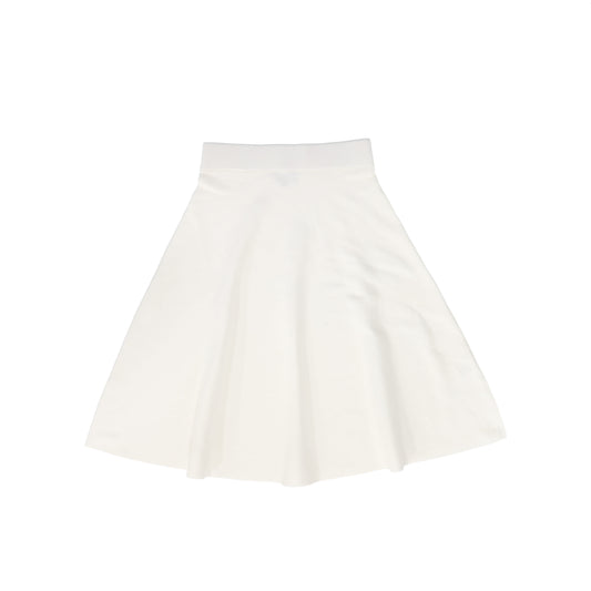 Bamboo Ivory Knit Seam Flare Skirt [FINAL SALE]