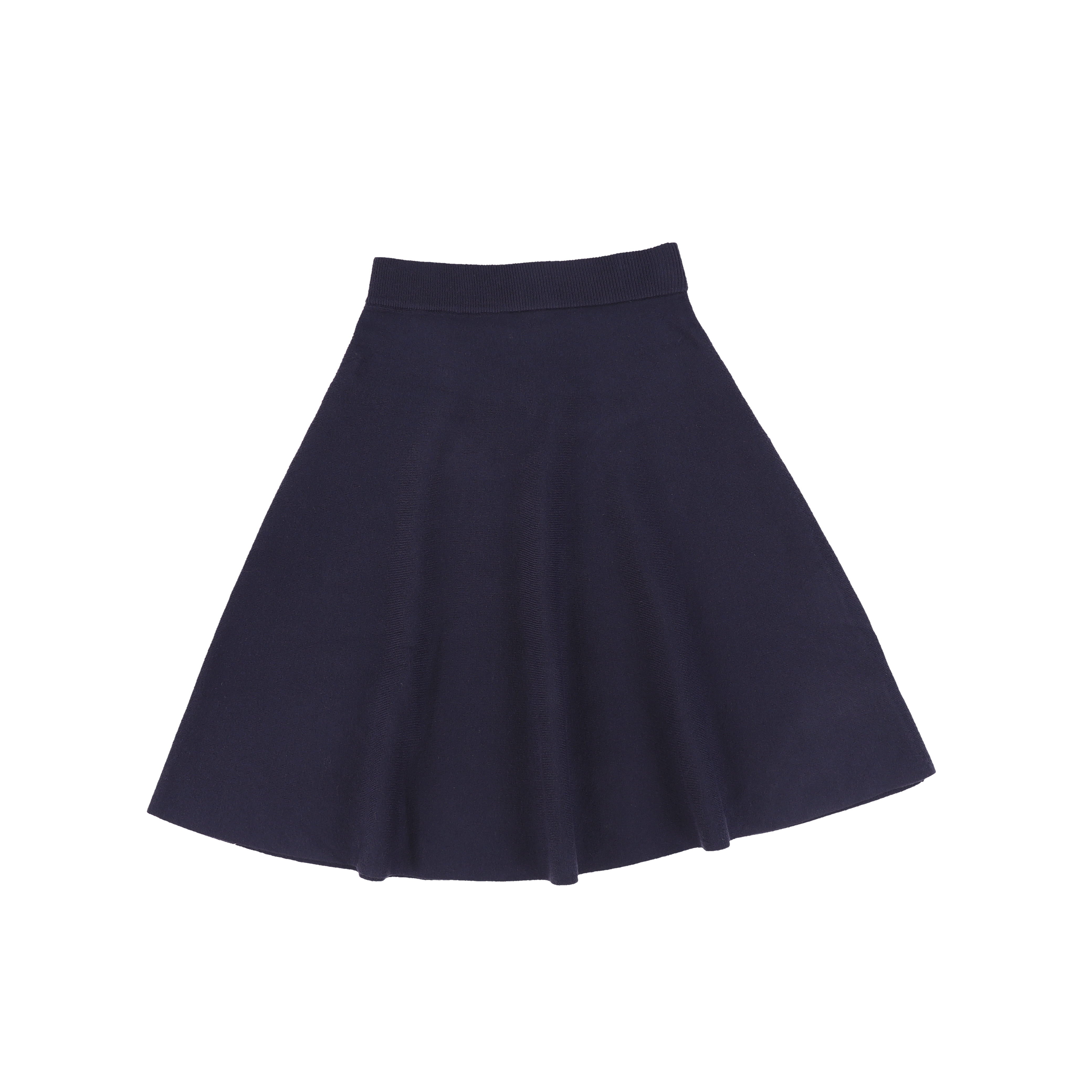 Bamboo Navy Knit Seam Flare Skirt [FINAL SALE] – Luibelle