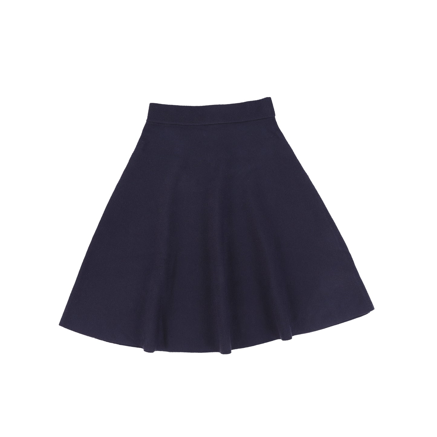 Bamboo Navy Knit Seam Flare Skirt [FINAL SALE]