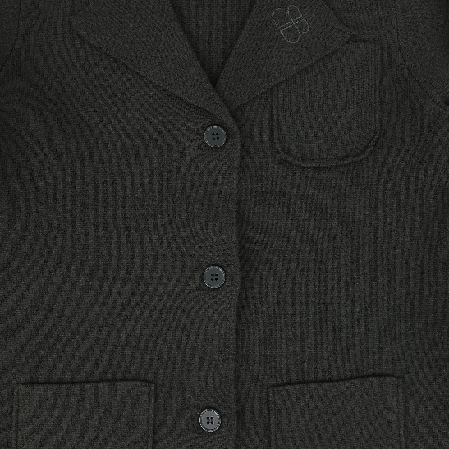 Bamboo Hunter Green Pocket Emblem Knit Blazer [FINAL SALE]