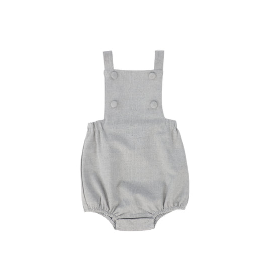 BAMBOO LIGHT GREY WOOL BUTTON ROMPER [FINAL SALE]