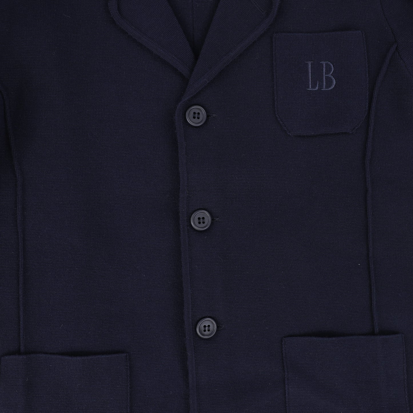 Le Bourdon Navy Multi Pocket Knit Blazer