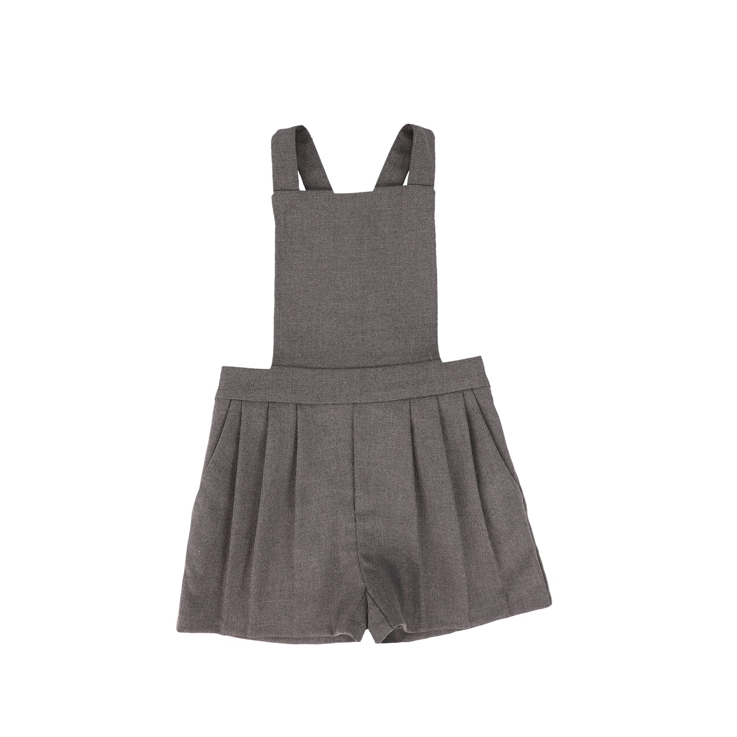 BACE COLLECTION CHARCOAL WOOL PLEATED OVERALLS