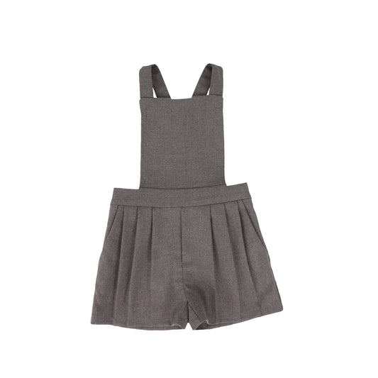 BACE COLLECTION CHARCOAL WOOL PLEATED OVERALLS [FINAL SALE]