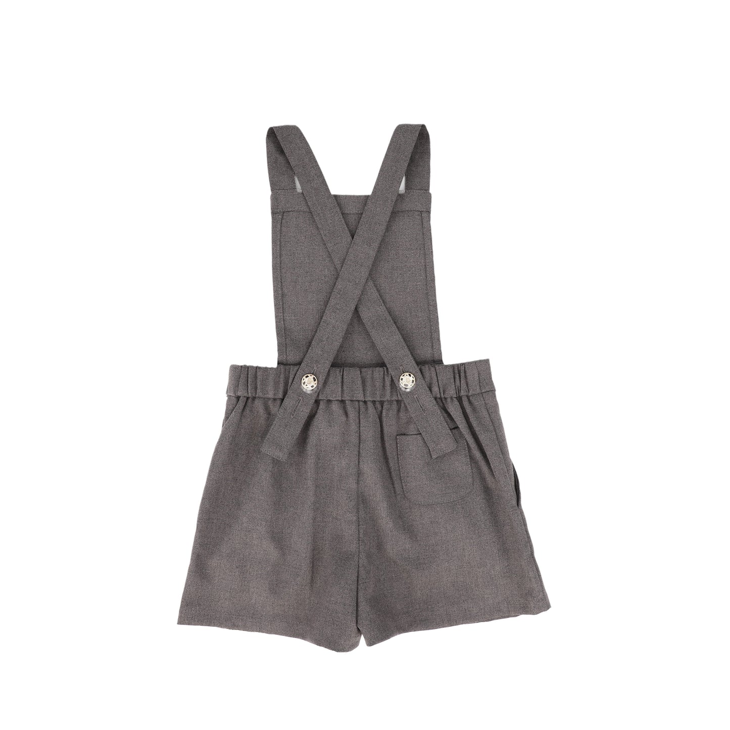 BACE COLLECTION CHARCOAL WOOL PLEATED OVERALLS