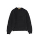 Le Bourdon Black Braided Knit Crew Sweater [FINAL SALE]
