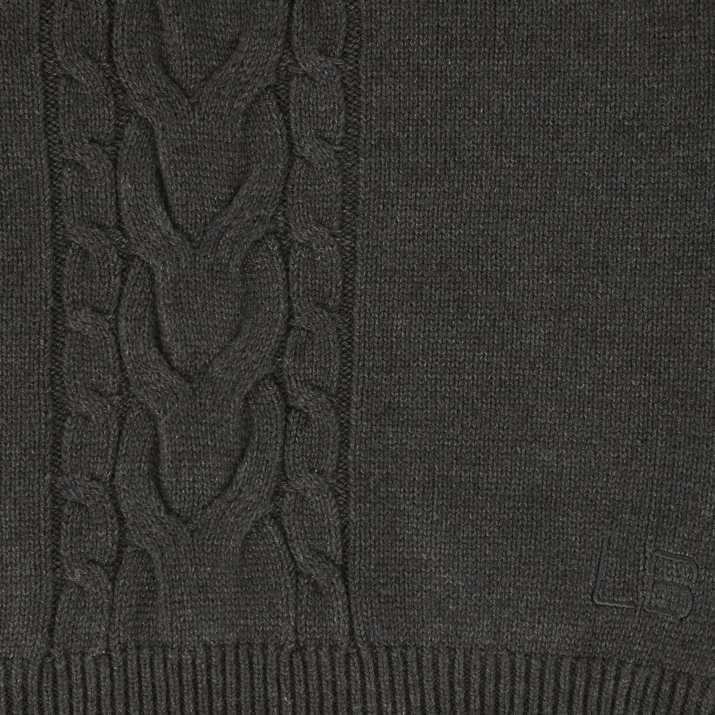 LE BOURDON CHARCOAL BRAIDED KNIT SWEATER [FINAL SALE]