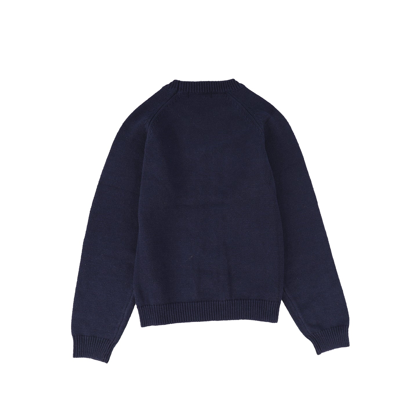 Le Bourdon Navy Braided Knit Crew Sweater