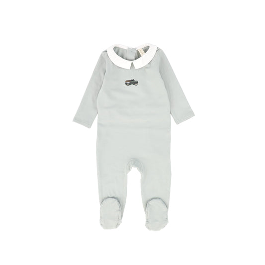 Bebe Jolee Sage Truck Embroidered Footie