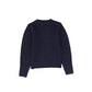 Le Bourdon Navy Ribbed Button Shoulder Sweater [FINAL SALE]