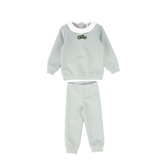 Bebe Jolee Sage Truck Printed Sweatshirt Set