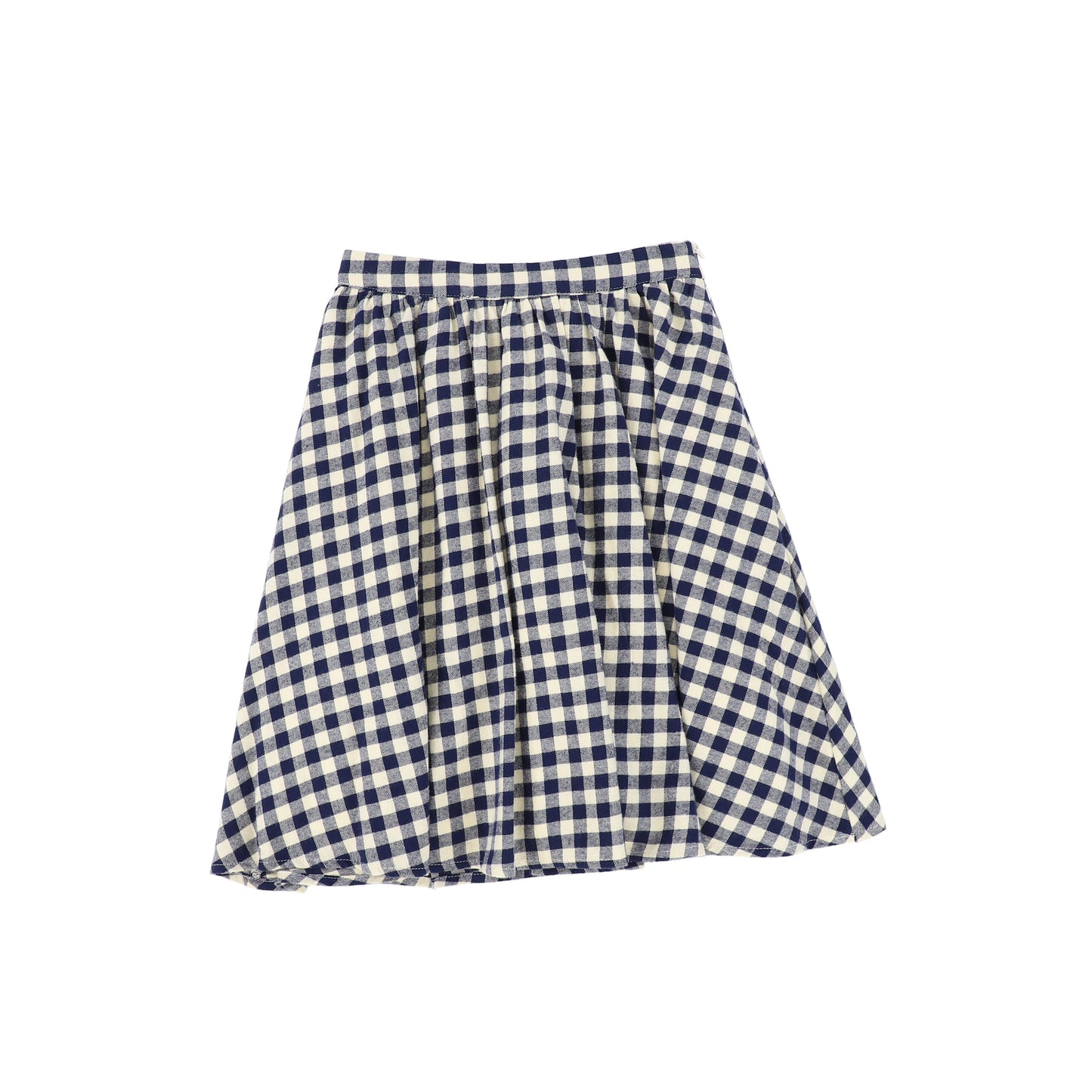 Bace Collection Navy Flannel Gingham Waisted Flare Skirt [FINAL SALE]