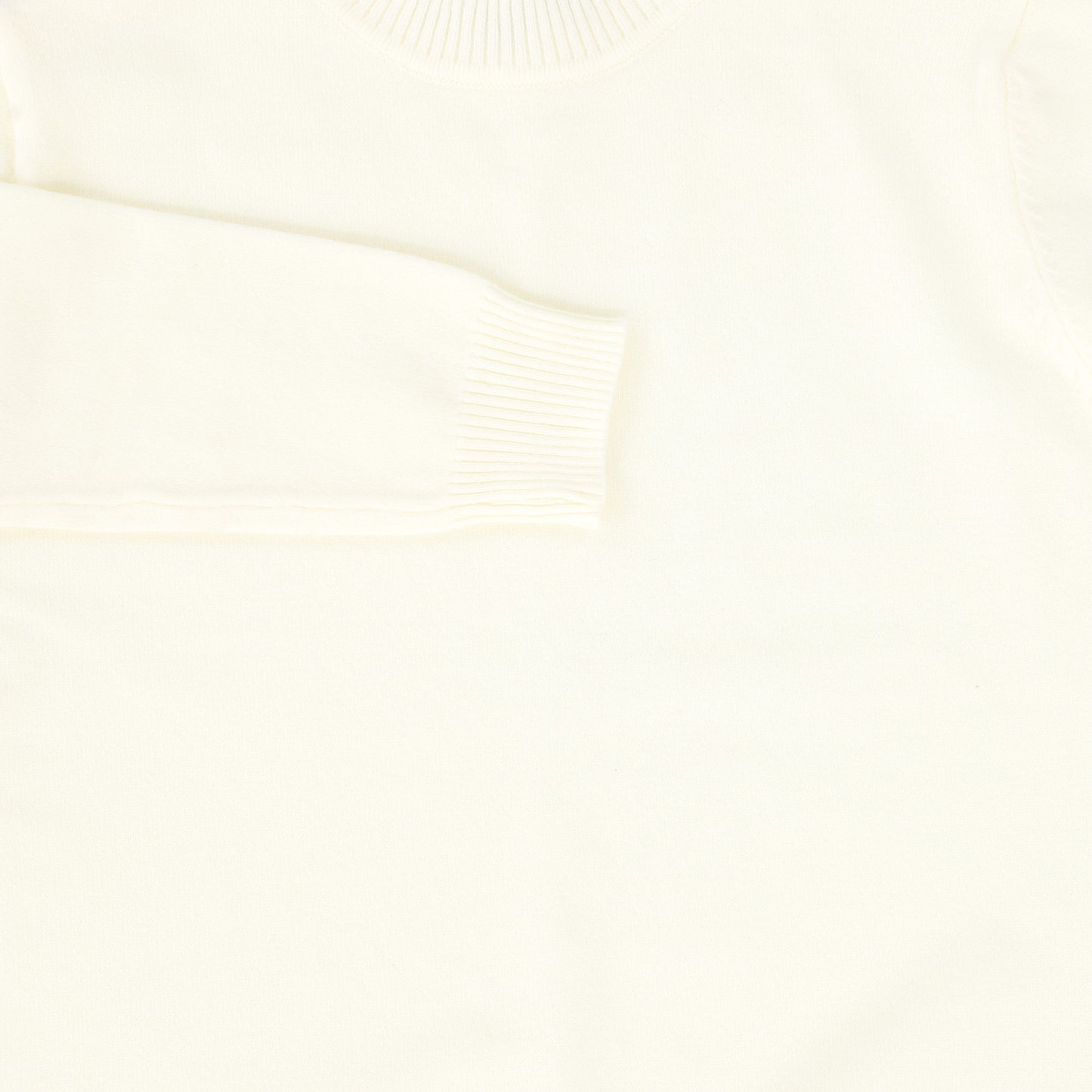 Bace Collection Cream Ribbed Crewneck Knit Sweater