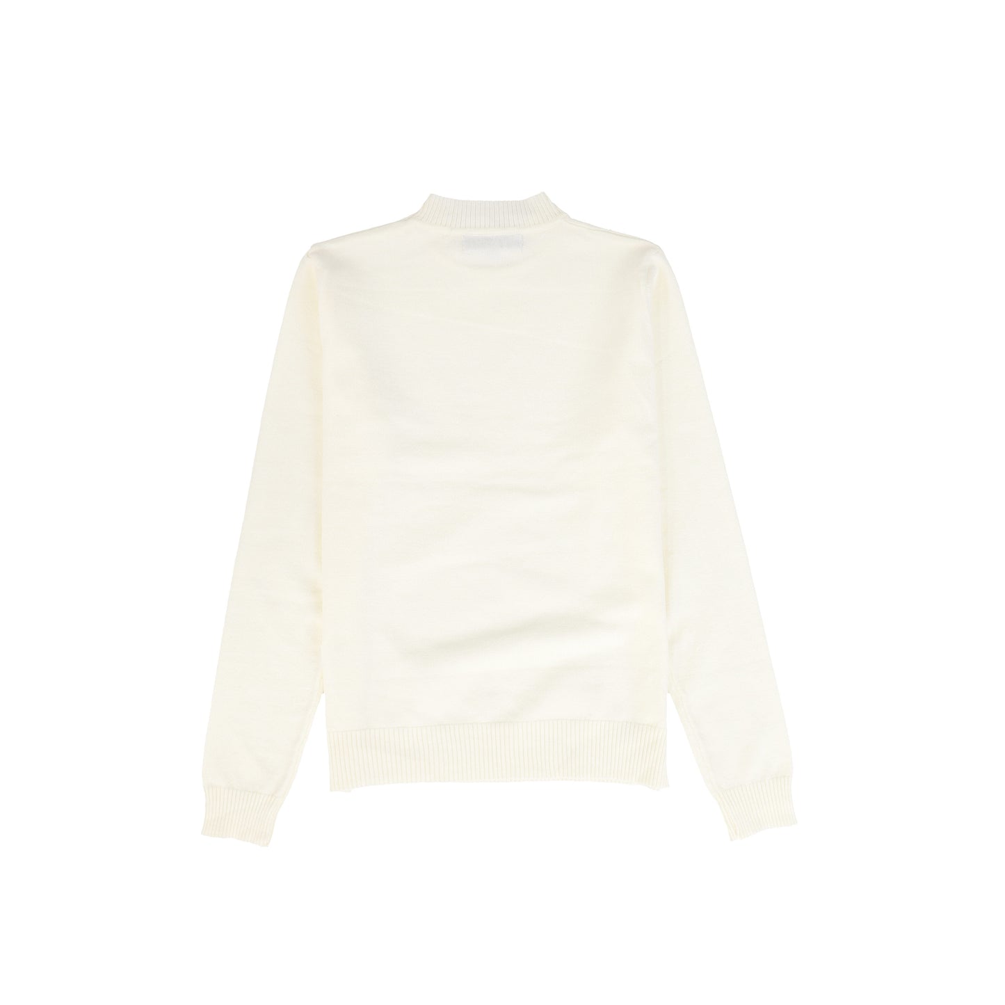 Bace Collection Cream Ribbed Crewneck Knit Sweater