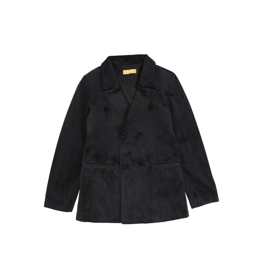 Le Bourdon Black Velvet Satin Lapel DB Blazer [FINAL SALE]