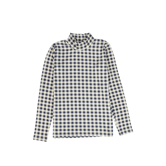 Bace Collection Navy Gingham Turtleneck [FINAL SALE]