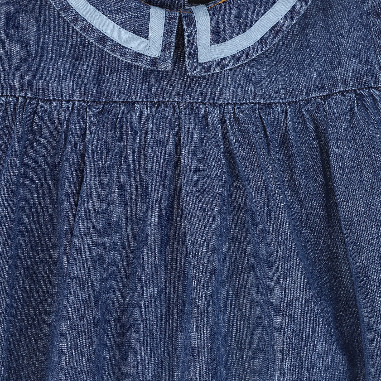 Bamboo Denim Trim Collar Dress