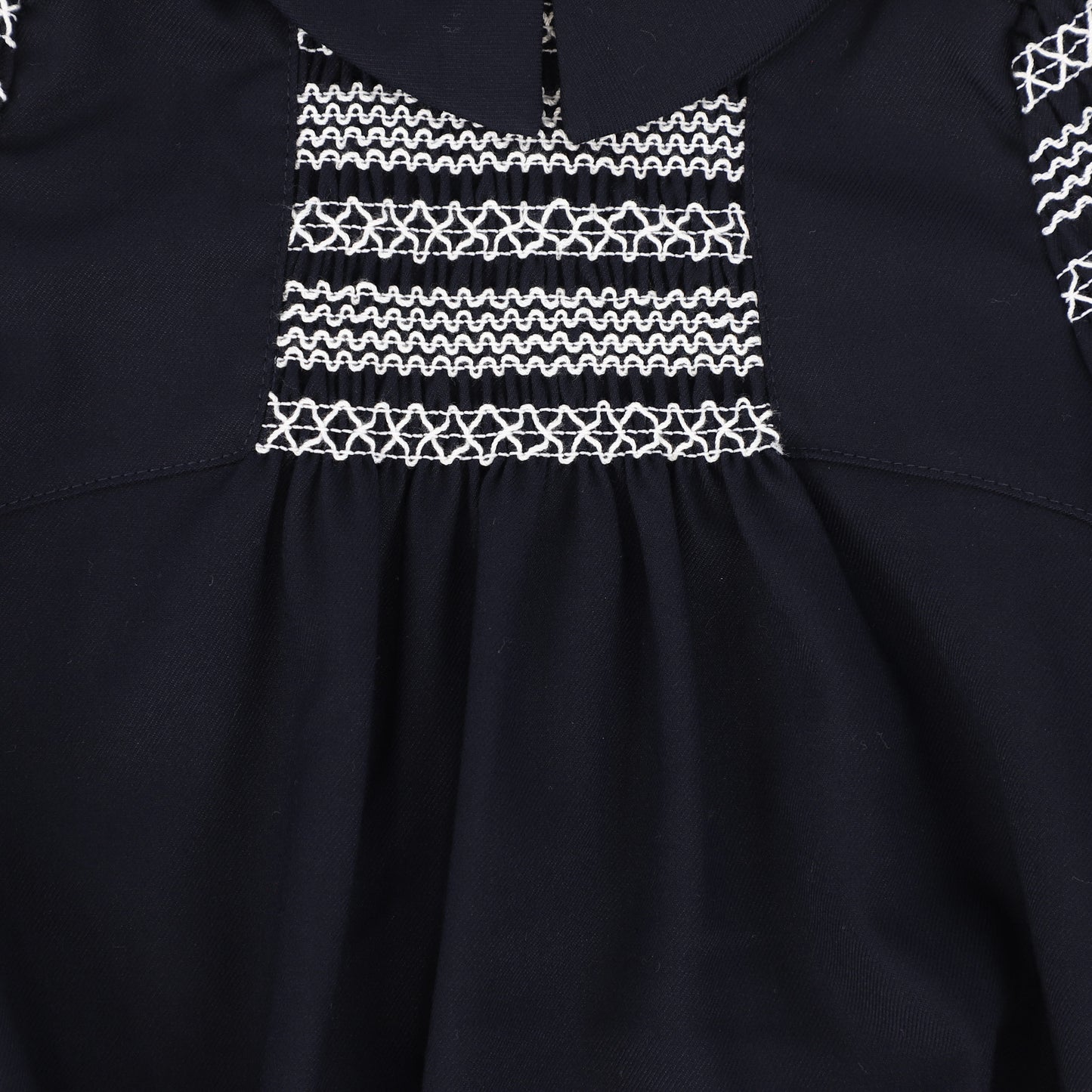 Bamboo Navy Smocked Collar Romper [FINAL SALE]