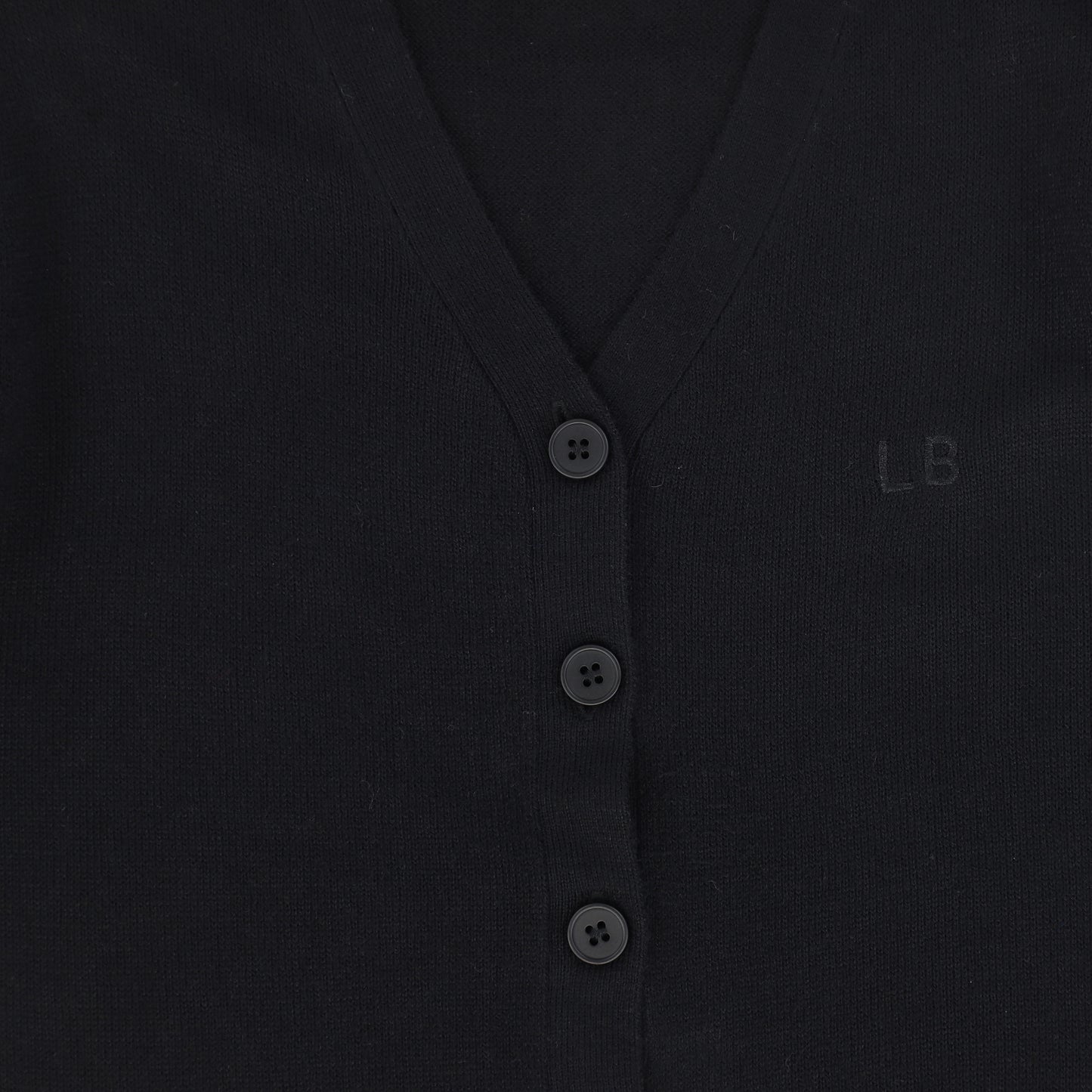 Le Bourdon Black Knit V-neck Cardigan [FINAL SALE]