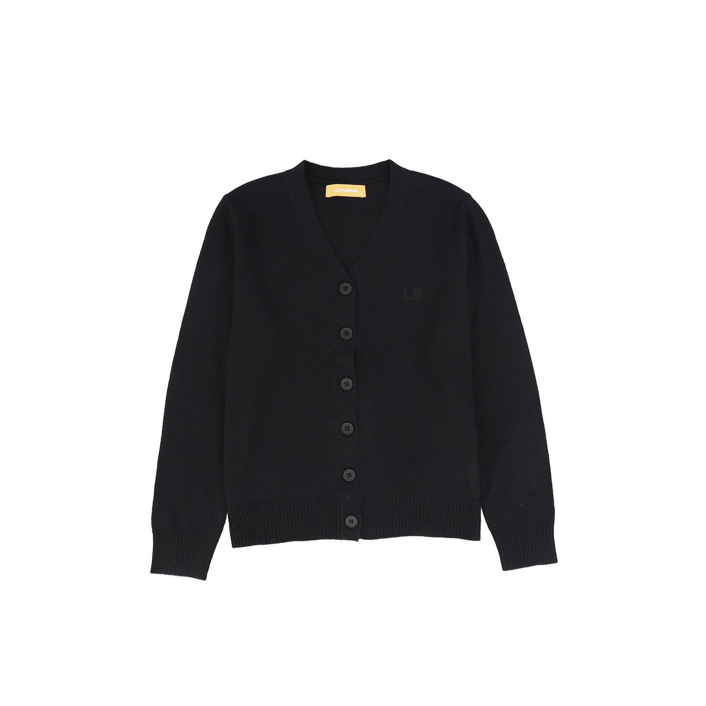 Le Bourdon Black Knit V-neck Cardigan