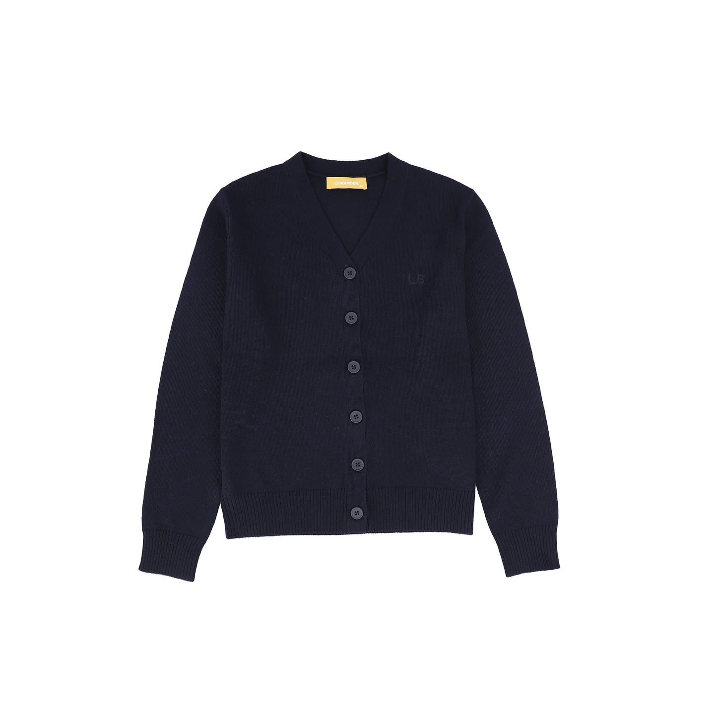 Le Bourdon Navy Knit V-neck Cardigan