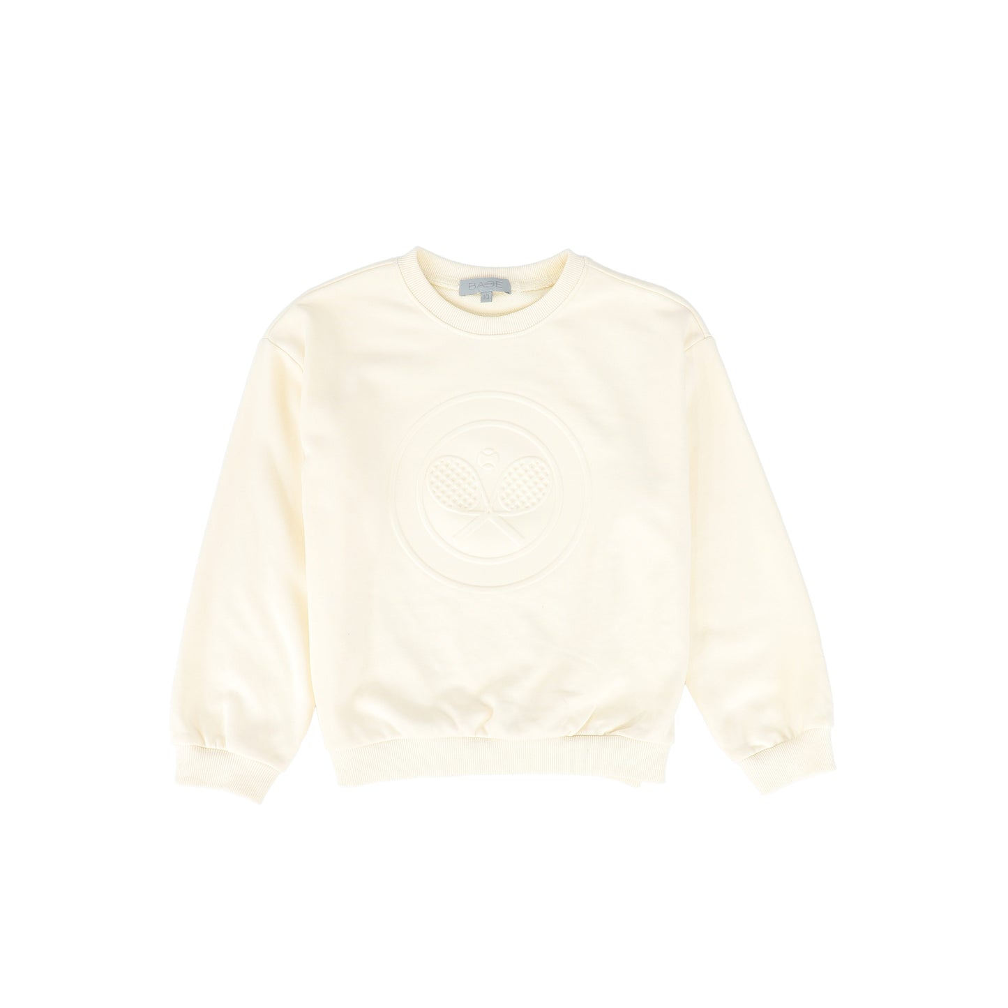 Bace Collection Cream Tennis Racquet Embossed Sweatshirt