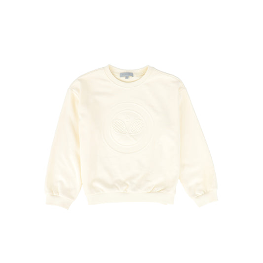 Bace Collection Cream Tennis Racquet Embossed Sweatshirt [FINAL SALE]