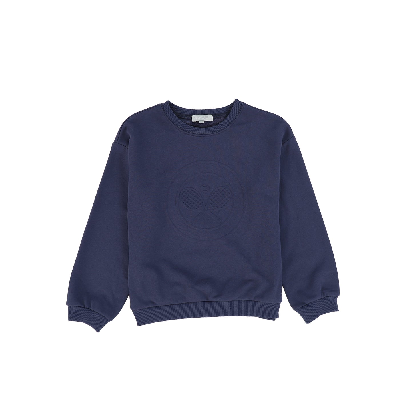 Bace Collection Navy Tennis Racquet Embossed Sweatshirt [FINAL SALE]