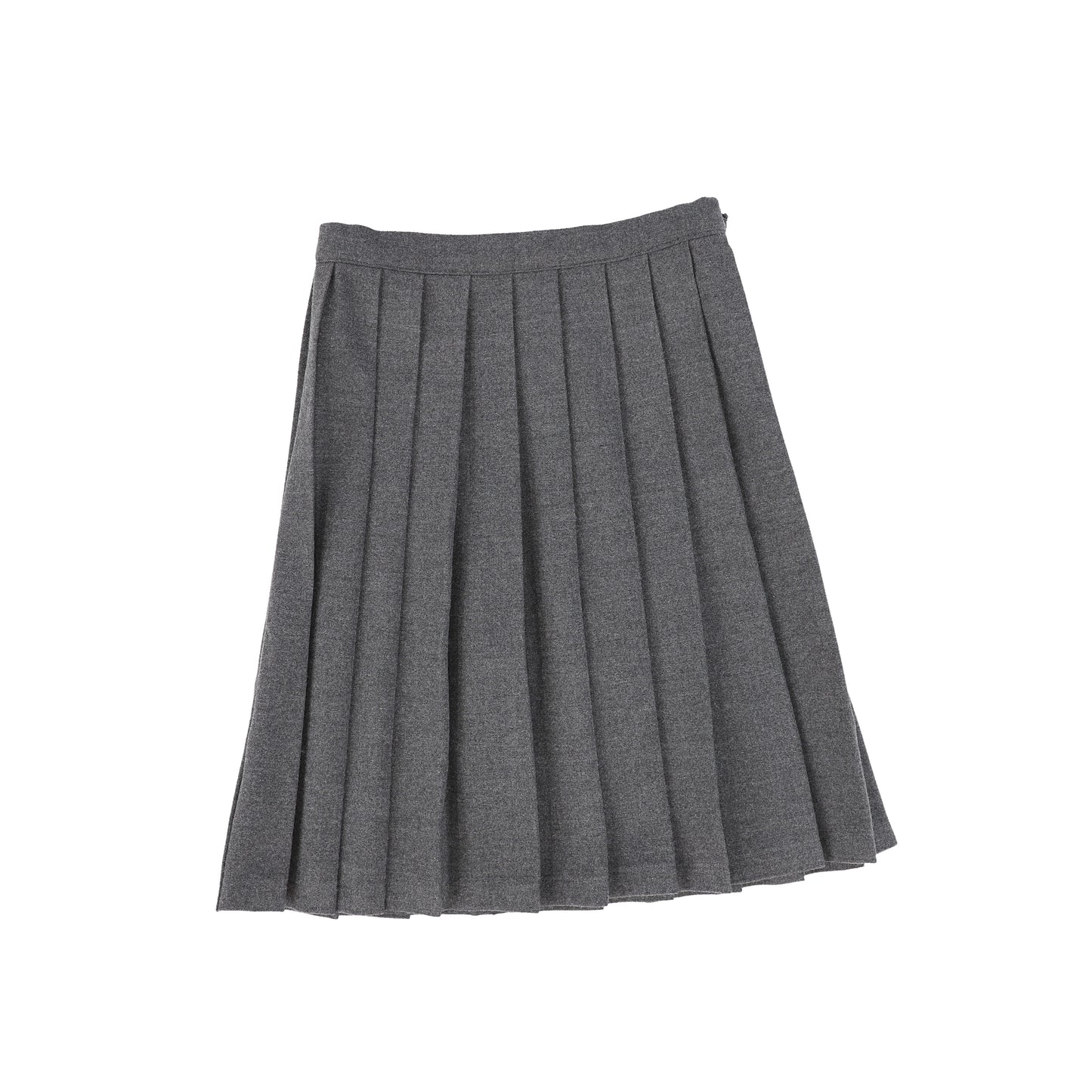 Bamboo Heather Gray Wool Pleated Skirt [FINAL SALE]