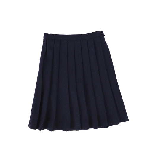 Bamboo Navy Wool Pleated Skirt [FINAL SALE]