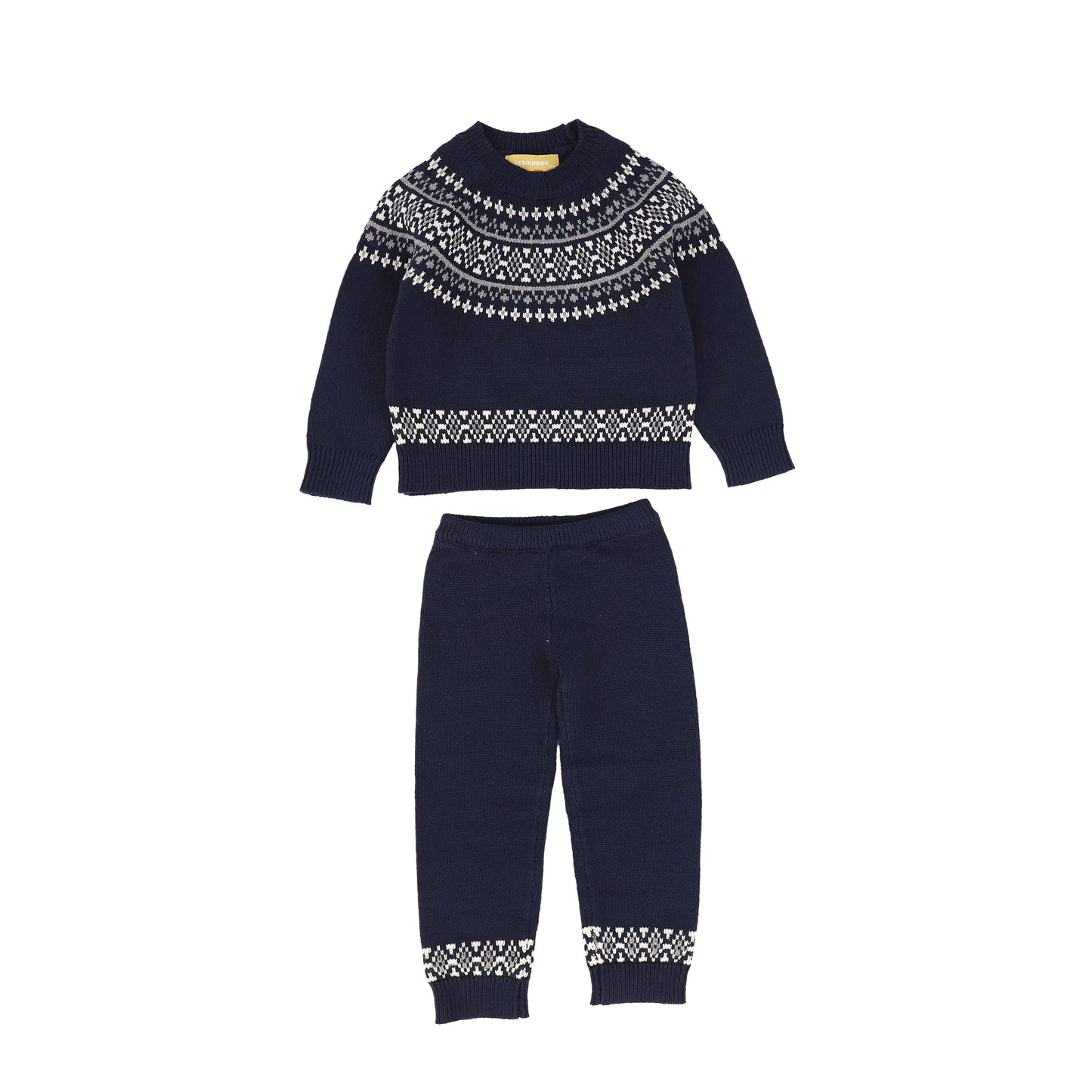 Le Bourdon Navy Fairisle Sweater Set [FINAL SALE]