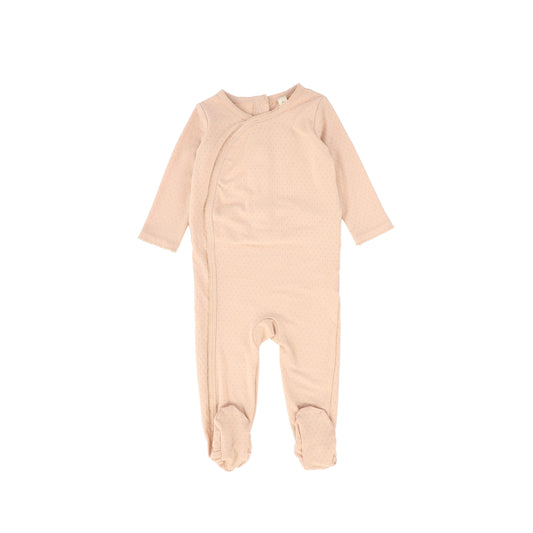 Bebe Jolee Peach Small Scallop Trim Footie