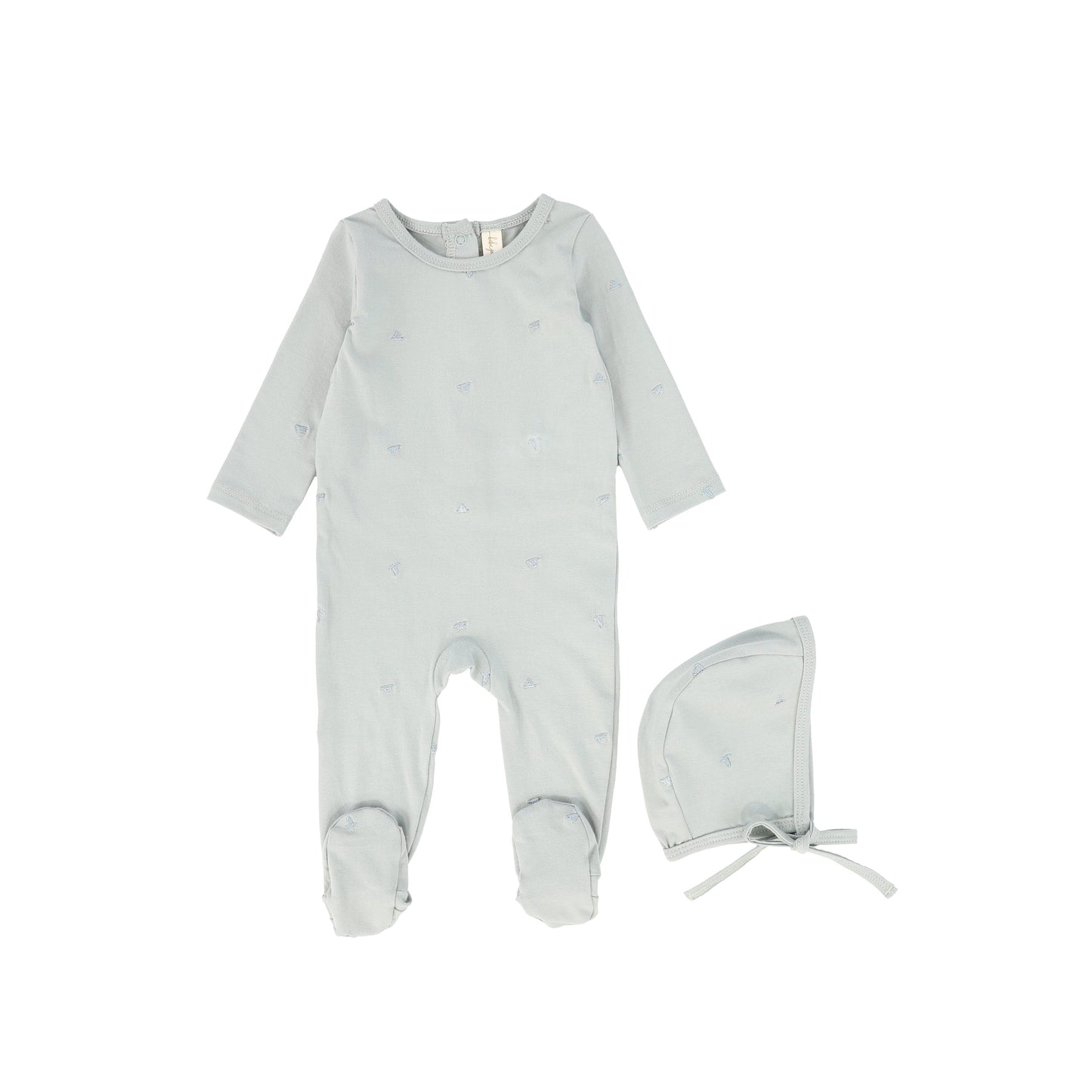 Bebe Jolee Sage Embroidered Bird Footie With Bonnet